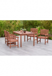 MERXX Garten-Essgruppe &raquo;&raquo;Lima&laquo;&laquo; rinkinys Ge&ouml;ltes Eukalyptusholz 5 Stk. dalys Tisch: LxB: 147x90 cm