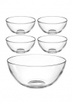 LEONARDO Dubenėlis &raquo;Schalen-Set CUCINA 5er rinkinys 4x &Oslash; 14 cm & 1x &Oslash; 28 cm&laquo; 5 Stk. i&scaron; I&scaron; stiklo Sp&uuml;lmaschinengeeignet