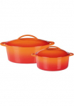 GSW Puodų rinkinys &raquo;Orange Shadow&laquo; rinkinys 1x Puodas &Oslash; 24 cm 1 x tro&scaron;kintuvas 32x25 cm je su Dangtis 4 Stk. dalys Gusseisen