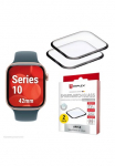 Displex Apsauginis stiklas ekranui &raquo;Smartwatch Glass Unbreakable Protector Full Cover&laquo; dėl Apple Laikrodis Series 10 42 mm;Apple Laikrodis Series 11 42 mm Rinkinys 2x Acrylglas Protector Apsauginė plėvelė ekranui Apsauginė plėvelė ekranui Bildschirms ...