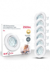 B.K.Licht LED įmontuojamas &scaron;viestuvas &raquo;6er rinkinys Einbaustrahler Sukami Einbauspots Plok&scaron;čias Deckenstrahler&laquo; GU10 6 Stk. Warmwei&szlig; 3.000K 250Lm 3W plastikas 86 x 7 cm Nickel