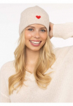 Zwillingsherz Kepurė &raquo;Beanie with Heart-Patch&laquo; Rippstrick su platus užraitymas w&auml;rmend