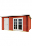 LASITA MAJA Sodo namelis &raquo;Belmont 1&laquo; Blochbohlenhaus 28mm 2-Raum Fundamentmass 3800x2500 Schwedenrot