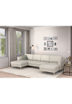 Home affaire Sofa &raquo;Booster whlw. su miegojimo funkcija & Dėžutė patalynei Fu&szlig; Buche lackiert&laquo; sofa in U-Form plotis 305 cm in audinys arba Struktur