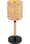 GLOBO LIGHTING Stalinis &scaron;viestuvas &raquo;HALIA&laquo; E27 1 Stk. Tischlampe/Hanf/vintage/Wohnbereich/Schlafzimmer