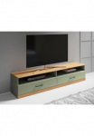 OTTO home TV staliukas &raquo;Ribe140cm breit38cm hoch su 2 KlappenOberplatte i&scaron; Massivholz&laquo; Eiche massivMelamin in Salbeigr&uuml;nschwarze metalas Griffe