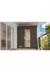 Karibu Pirties namelis &raquo;&raquo;Talo 0&laquo; su Iso-T&uuml;r terragrau&laquo; rinkinys su 9 kW Ofen ir integrierter Steuerung