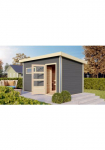 Karibu Pirties namelis &raquo;&raquo;Simon 3&laquo; su madingas durys terragrau&laquo; rinkinys su 9 kW Ofen Bio externe Steuerung easy