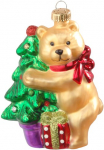 Krebs Glas Lauscha Krebs I&scaron; stiklo Lauscha Eglutės žaisliukai &raquo;CBK01001 Weihnachtsdeko Christbaumschmuck&laquo; Me&scaron;kiukas su &Scaron;ventinė eglutė i&scaron; I&scaron; stiklo