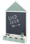 MUSTERKIND&reg; Wandtafel &raquo;Juncus wei&szlig;/mint&laquo;