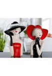 GILDE Dekoratyvinė figurėlė &raquo;Figur Lady su rotem Hut&laquo;