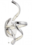 Searchlight Sieninis &scaron;viestuvas &raquo;Twirls Wall Light - Chrome Metal & Glass&laquo; LED-Modul 1 Stk. Neutralwei&szlig;