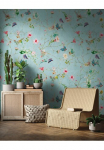 living walls Fototapetas &raquo;The Wall&laquo; floral | gebl&uuml;mt glatt fototapetas Blume Tapetai Landhaus T&uuml;rkis Tapeten Wohnzimmer Design B&uuml;ro