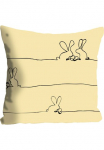 queence Dekoratyvinė pagalvėlė &raquo;Bunny Family yellow&laquo; su einem &ouml;sterlichem Velykinė dekoracija