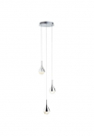 Brilliant Pakabinamas &scaron;viestuvas &raquo;Frizzante&laquo; LED-Modul 1 Stk. Warmwei&szlig; LED H&auml;ngelampe 3flg chrom easyDim