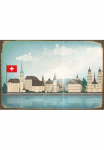 queence Metalinis paveikslas &raquo;SCHWEIZ SKYLINE&laquo; Schweiz Stahlschilder Schweiz