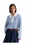 Marc O'Polo DENIM Marc O'Polo Džinsai Megztinis regular forma i&scaron; softem Schurwolle-Viskose-Mix dryžuota