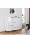 rauch Komoda &raquo;Kommode T&uuml;rkommode pailga indauja komoda FLIPP su Glasfront&laquo; plotis 120 cm su 2 lentyna 1-durelės 5 Stalčius Soft-Close-Funktion Oberboden ir priekis I&scaron; stiklo