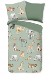 PURE luxury collection Vaiki&scaron;ka patalynė &raquo;Safari&laquo; 2 Stk. Mikrofaser 135x200 Pflegeleicht Wendeoptik Kind Tier Tiere Gr&uuml;n