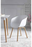 SalesFever Kėdė &raquo;Lund Designer valgomojo kambario kėdė im 2er-Set&laquo; (Set) 2 Stk.Zweier-Set: Metallbeine su subtilus Holzoptik