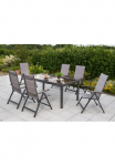 MERXX Garten-Essgruppe &raquo;&raquo;Trivero&laquo;&laquo; rinkinys 5-fach Reguliuojamas atlo&scaron;as Gepadded 7 Stk. dalys Ausziehtisch: LxB: 140-200 x 90 cm