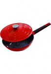 KING Wok keptuvė &raquo;Shine Red&laquo; lieto aliuminio 1 Stk. dalys &Oslash; 28 cm Indukcinė