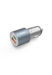 Hama KFZ-Adapter &raquo;Auto įkroviklis 1x USB laikmena C PD 1x USB laikmena A QC 38 W Metall&laquo;