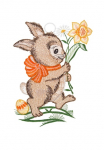 W. Reuter & Sohn - Plauener Spitze&reg; Lango dekoracija &raquo;Fensterbild "Hase" farbig&laquo;