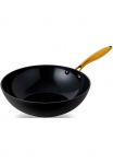 HENSSLERS Wok keptuvė &raquo;HSN&laquo; Aliumininis 1 Stk. dalys BLACK CERAMIC Nesvylanti danga goldener Edelstahlgriff Indukcinė