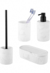 SCH&Ouml;NER WOHNEN-Kollektion Gražus WOHNEN-Kollektion Badaccessoire-Set &raquo;&raquo;Balatro&laquo;&laquo; i&scaron; Diatomit su Dantų &scaron;epetėlių indelis Indelis skystam muilui Indas & Tualeto &scaron;epetys