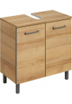 Saphir Vonios spintelė &raquo;Quickset 919 Unterbeckenschrank Riviera Eiche quer Nachbildung&laquo; Waschbeckenschrank ir Dūrų uždarymo sistema 60 cm plotis be praustuvas Praustuvas