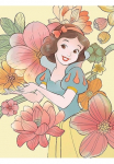 Komar Paveikslas &raquo;Snow White Flowers&laquo; Disney 1 Stk. dalys paveikslas zur dekoracija im vaikų kambario baldų komplektas - be grotelės