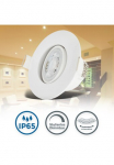 B.K.Licht LED įmontuojamas &scaron;viestuvas &raquo;5er rinkinys Bad Einbaustrahler IP65 Dimmbare Deckenspots&laquo; LED-Modul 5 Stk. Warmwei&szlig; 3.000K 480Lm 49W plastikas 9 x 42 cm