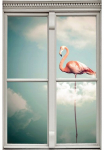 queence Sienų lipdukai &raquo;Flamingo&laquo; Sienų lipdukai paveikslas selbstklebend 3D langas