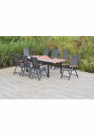 MERXX Garten-Essgruppe &raquo;&raquo;Paxos&laquo;&laquo; rinkinys 5-fach Reguliuojamas atlo&scaron;as Dėklas Sėdėjimo ir R&uuml;ckenfl&auml;che 9 Stk. dalys Ausziehtisch: LxB: 180-250 x 100 cm