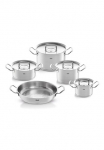 Fissler Puodų rinkinys &raquo;ORIGINAL-PROFI COLLECTION&reg; Edelstahl-Topfset&laquo; puodas 20 cm je 1 puodas mėsai 16/20/24 cm Keptuvė 28 cm 9 Stk. dalys Nerūdijančio plieno 18/10