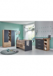 arthur berndt Babyzimmer-Komplettset &raquo;Babyzimmer-Set &raquo;Alessio&laquo; 3 dalių Anthrazit su Eiche Artisan Dekor&laquo; rinkinys