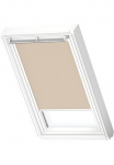 VELUX Verdunklungsrollo &raquo;DKL 4556SWL&laquo; verdunkelnd be Bohren in F&uuml;hrungsschienen Stoff sandbeige su alufarbenen F&uuml;hrungsschienen & Rankena