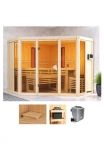 Karibu Pirtis &raquo;Adele&laquo; rinkinys 9-kW-Bio-Ofen su ext. Steuerung 2 Infrarot-Vitalight-Strahlern
