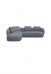 FLEXLUX Kampinė sofa &raquo;Torino ovali L-Form Sofa-Ecke su Ottomane&laquo; moderni organisches Sofa-Design &Scaron;altų putų poliretano čiužinys Wellenunterfederung