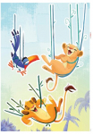 Komar Sienos lipdukai &raquo;Lion King Relax - Gr&ouml;&szlig;e 50 x 70 cm&laquo; selbstklebend Sienų lipdukai vaikų kambario baldų komplektas