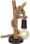 NOWA Stalinis &scaron;viestuvas &raquo;NERIDA&laquo; E27 1 Stk. Tischlampe/Holz/Hanf/naturgewachsen