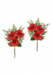 I.GE.A. Kunstblumenstrau&szlig; &raquo;Strau&szlig; Poinsettia/Tannenzweige&laquo; 2vnt. rinkinys Weihnachtsdeko Weihnachtsblume Str&auml;u&szlig;e Dekoblumen Christstern