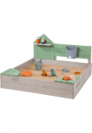 MUDDY BUDDY&reg; Smėlio dėžė &raquo;Cozy House warmgrau/eukalyptus&laquo; FSC&reg; - sch&uuml;tzt Wald