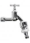 Kirchhoff 2-Wege-Ventil MS Auslaufventil Knebelgriff 1/2"AG x Gardena Click Chrom