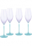 CreaTable Taurės &raquo;Swirly Spring Sektgl&auml;ser-Set 4-tlg.&laquo; Rillen Relief Modern Sommerlich lengvai