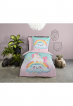good morning Vaiki&scaron;ka patalynė &raquo;Sweety&laquo; 2 Stk. medvilnė 135x200 Wendeoptik Kind Einhorn Regenbogen Rosa Multi