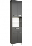 Saphir Auk&scaron;ta pastatoma spintelė &raquo;Quickset Vonios spinta 50 cm plotis 4 durys 2 Nischen 1 Schublade&laquo; Badezimmer-Hochschrank ir Dūrų uždarymo sistema Griffe in Chrom gl&auml;nzend