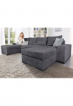COLLECTION AB Sofa &raquo;Josy XL U-Form B: 313 cm in audinys Cord-Mix&laquo; su miegojimo funkcija Dėžutė patalynei & 2 Pagalvėlė sėdėjimui spyruoklės