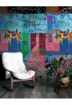 living walls Fototapetas &raquo;THE WALL III grafiti Tapetai Motivtapete Abstrakt Comic&laquo; matinis glatt vintažinio stiliaus tapetai dėl miegamojo kambario baldai K&uuml;che Wohnzimmer grafiti Design